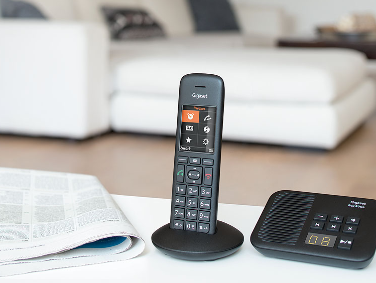 Gigaset C570 schnurloses Telefon schwarz ohne Anrufbeantworter, Komfort mit großer Nummernanzeige, DECT-Telefon mit Farbdisplay, einfache Bedienung 
