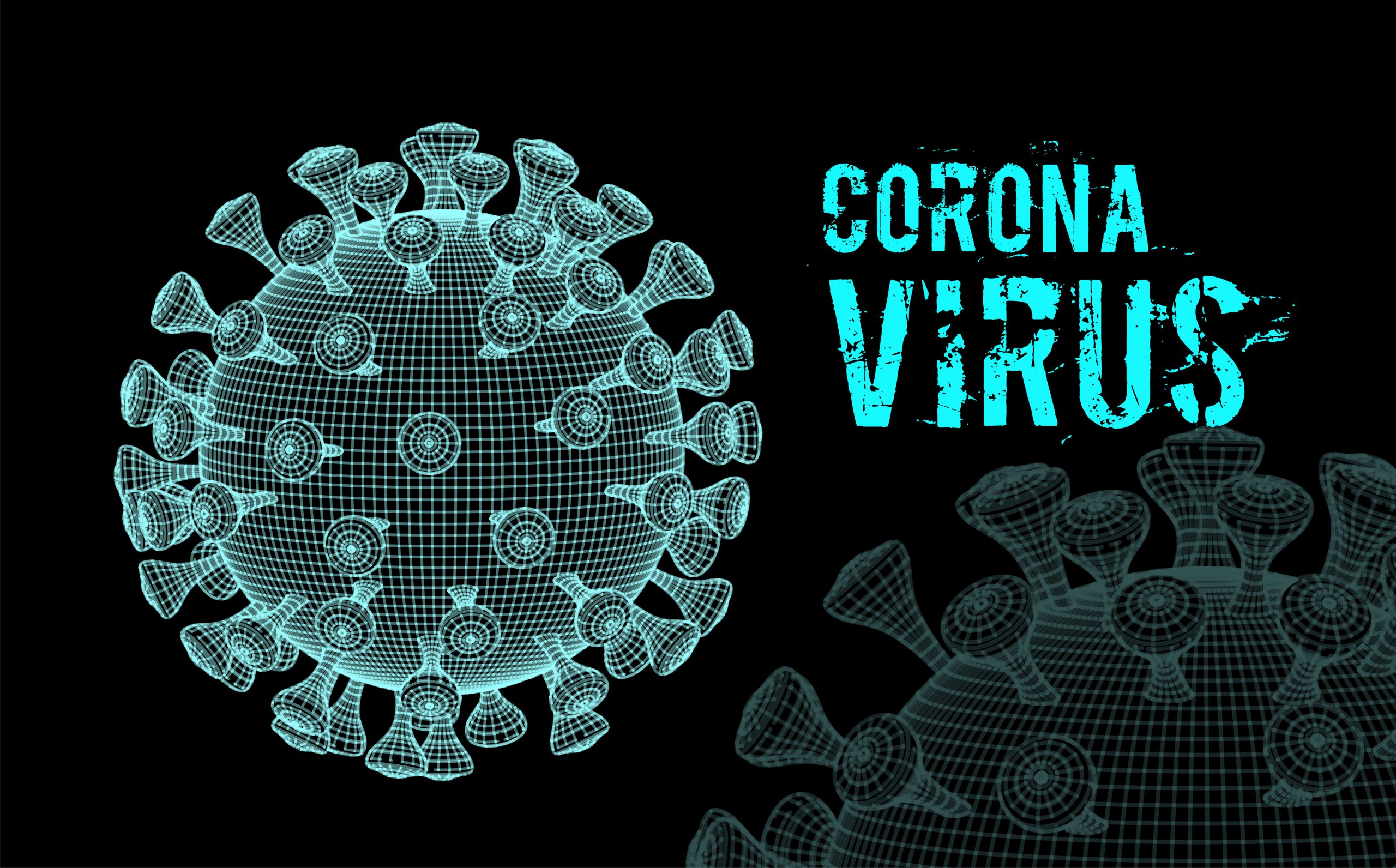Coronavirus 2019-nCoV virus. Vector 3d illustration on black background