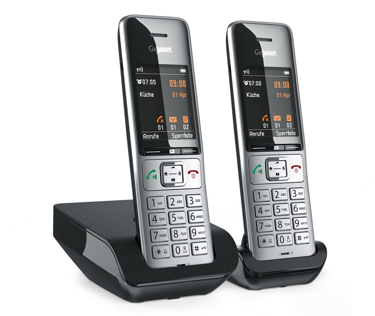 Gigaset Teléfono Fijo Inalámbrico Comfort 500A Duo Plateado